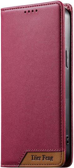 Dierfeng Wallet Leather Silicone Red (Poco X8 Pro)