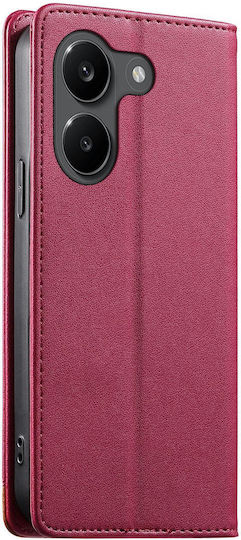 Dierfeng Wallet Leather Silicone Red (Poco X8 Pro)