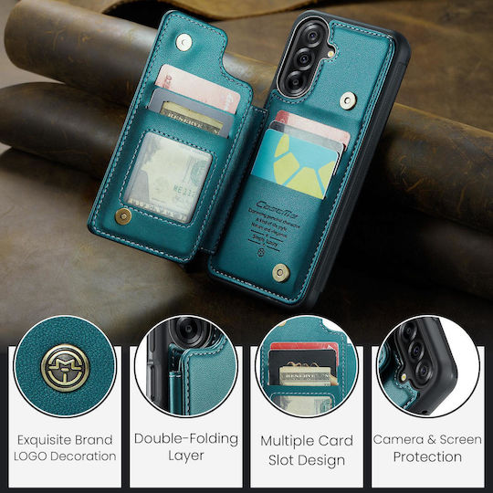 Caseme Rfid Back Cover din Piele Artificială Verde (Galaxy A17Nokia C22)
