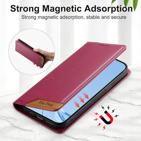 Dierfeng Wallet Leather Silicone Red (Poco X8 Pro)
