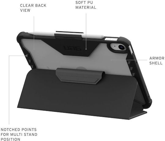 UAG Plyo Back Cover Περιστρεφόμενη Ανθεκτική Μαύρη (Apple Ipad 11 (a16) & Ipad 10.9 (2025/22 - 11/10th Gen))