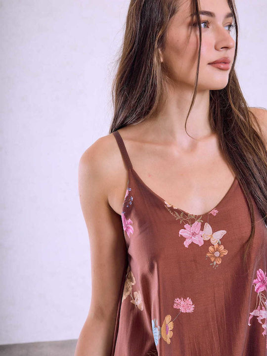 Celestino Damenkleid Blumen V-Ausschnitt Keramidi