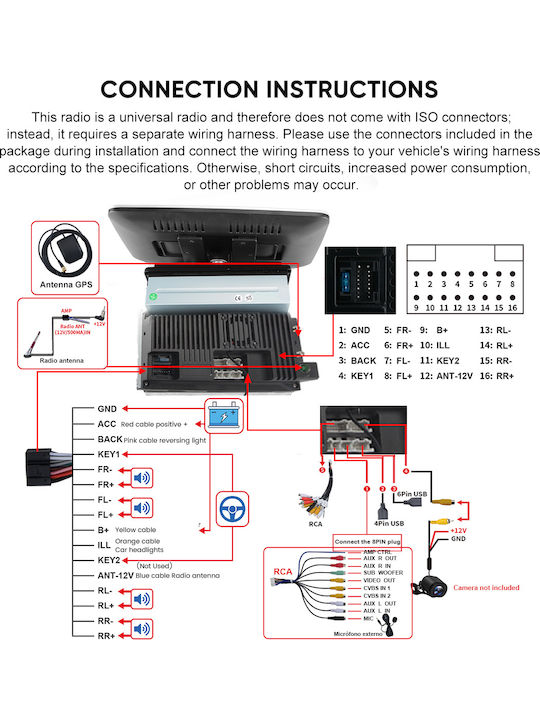 Junsun Radio Auto 1 DIN (Bluetooth/USB)
