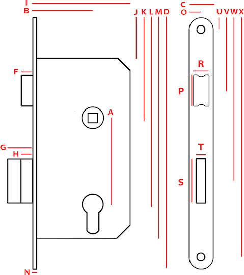 Recessed Lock Left