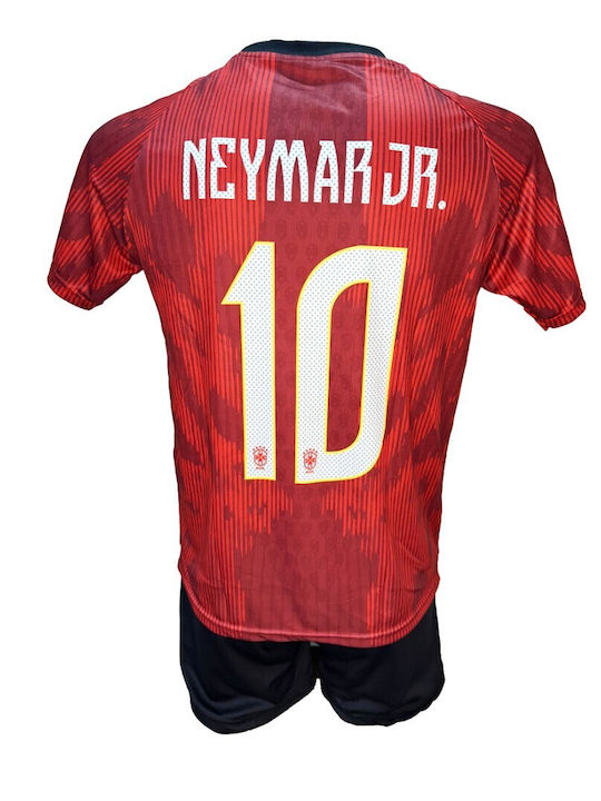 Kids Football Kit Neymar Brazil National Team Red Black 300626-09