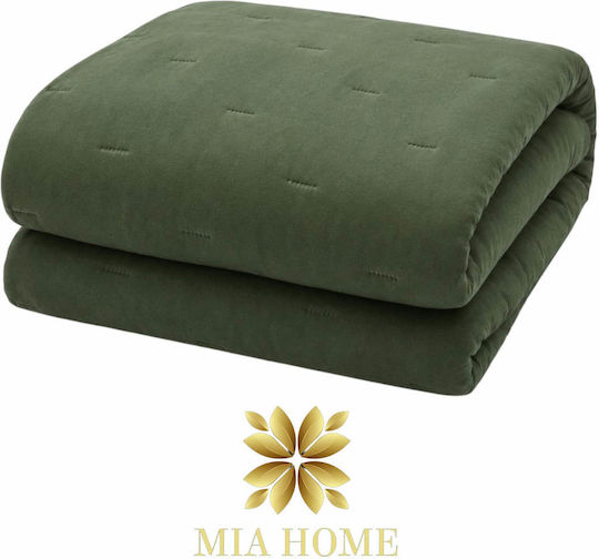 Mia Home Шалте Голям Двоен Маслинено Зелен 220x240см Mia Home Шалте Голям Двоен Маслинено Зелен 220x240см