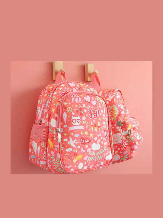 A Little Lovely Company Fun School Set Pink 19 x 10 x 32cm + Water Bottle