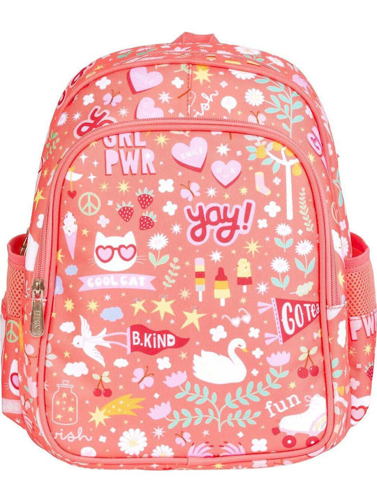 A Little Lovely Company Fun School Set Pink 19 x 10 x 32cm + Water Bottle