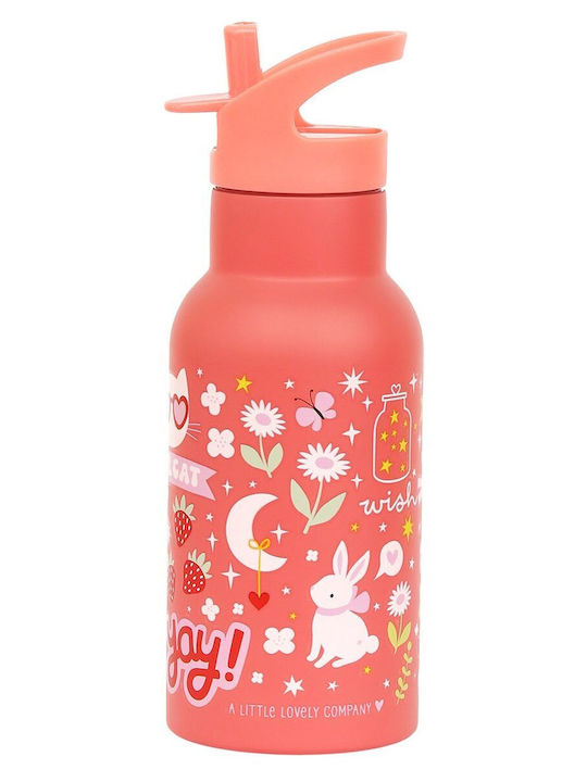 A Little Lovely Company Fun School Set Pink 19 x 10 x 32cm + Water Bottle