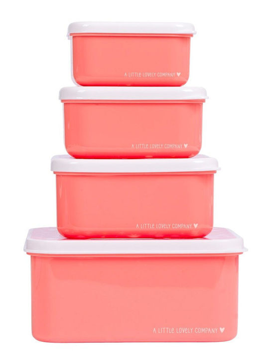 A Little Lovely Company Fun School Set Pink 23.5 x 10 x 30cm + Lunchbox Set