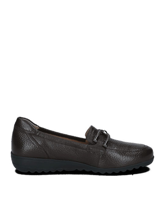 Leder Damen Mokassins in Schwarz Farbe
