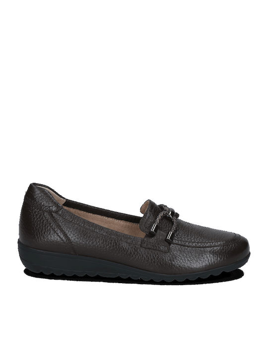 Leder Damen Mokassins in Schwarz Farbe