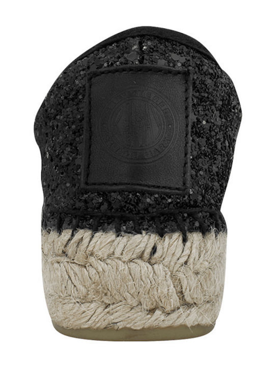 Stoff Damen Espadrilles in Schwarz Farbe