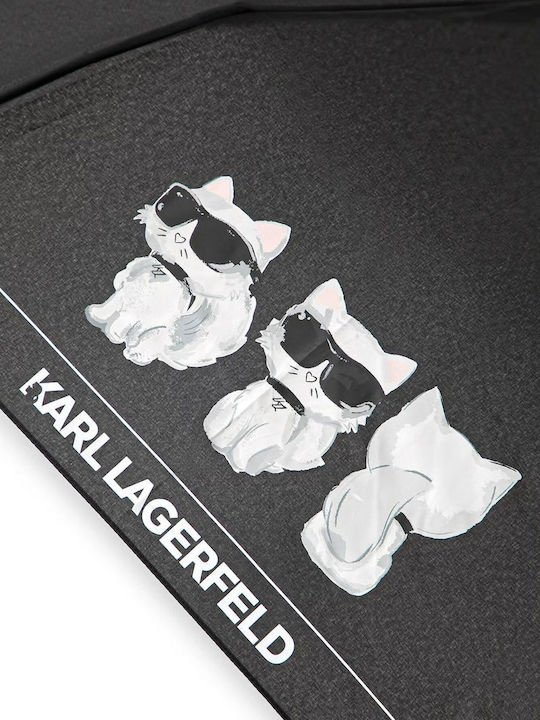 Karl Lagerfeld Ikon Compact Black Umbrella