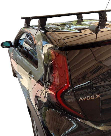 Menabo Aluminum Car Roof Bars Roof Rack for Toyota Aygo 2022+ Set with Roof Rack Legs and Lock Black