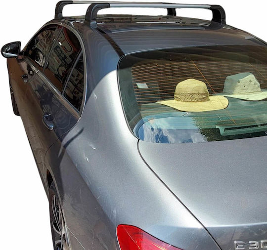 Nordrive Aluminum Car Roof Bars Silenzio for Citroen CX 4D 2016>2020 Set with Roof Rack Legs and Lock Silver