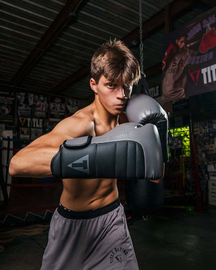Title Boxing Boxhandschuhe aus Kunstleder für Sack Grau
