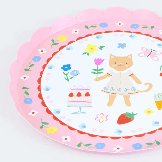 Children's Dessert Plate Party Kitten Club 8 Pieces