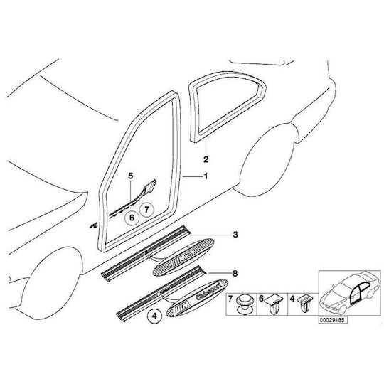 Praguri Interioare Uși Bmw 3 E36 Coupe Cabrio M Look 2 Bucăți