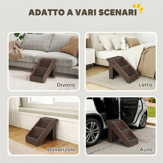 Pawhut Dog Car Steps for Dog Brown