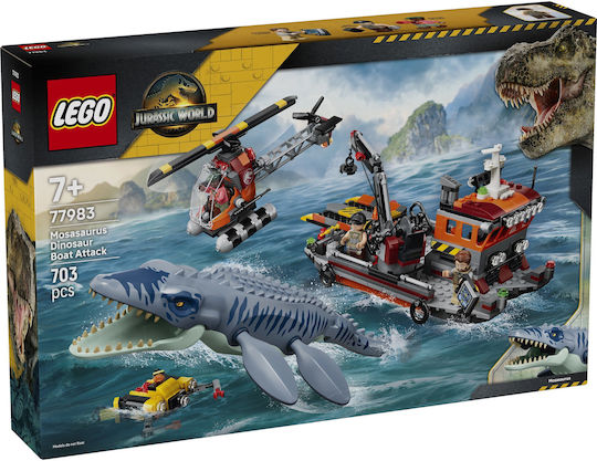 LEGO Jurassic World Jurassic World Mosasaurus Атака На Лодка за 7+ Години 703 Бр