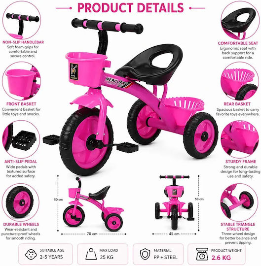 Chippo Kids Tricycle for 2-5 Years Pink