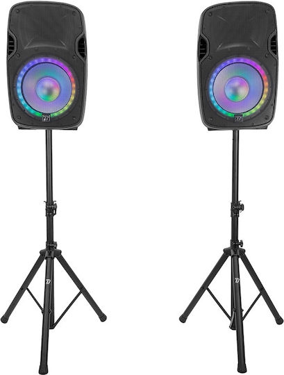 BoomToneDj Set cu Boxe PA Autoîntărite 500W cu Woofer 12"
