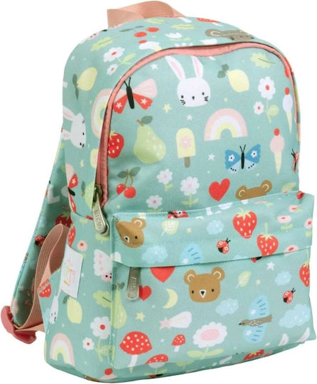 A Little Lovely Company Joy School Lunch Bag Handheld Green 23.5x10x30cm