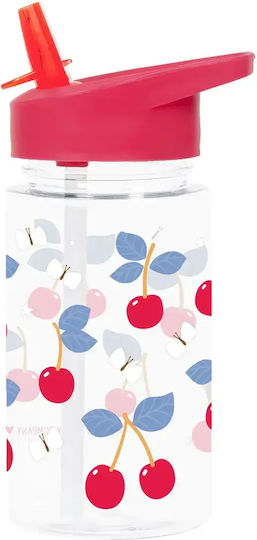 A Little Lovely Company Cherries School Lunch Bag Pink 16x16x23cm