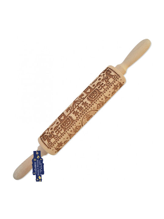 Scrap Cooking Christmas Wooden Rolling Pin Stars