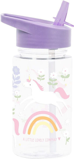 A Little Lovely Company Unicorn Dreams Παιδικό Σετ Παγούρι από Πλαστικό Tritan Μονόκεροι Μωβ