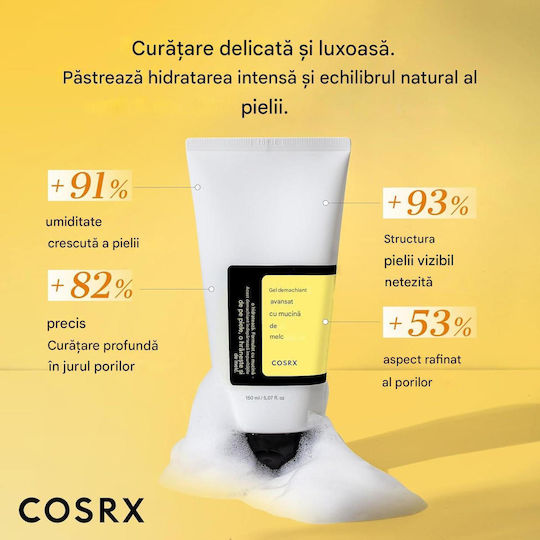 Cosrx Advanced Snail Mucin Gel de Curățare 5.07 Fl Oz 150 Ml Gel de Curățare Zilnic Bogat Piele Uscată Sensibilă Mucină de Melc Fără Cruzime Fără Parabeni Îngrijire Coreeană a Pielii