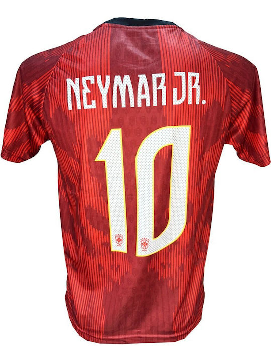Replica Herren Fußball Trikot Neymar Nationalmannschaft Brasilien Rot 300626-19