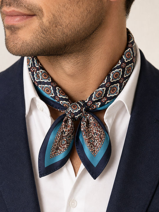 Men's Neck Scarf Silky Blue