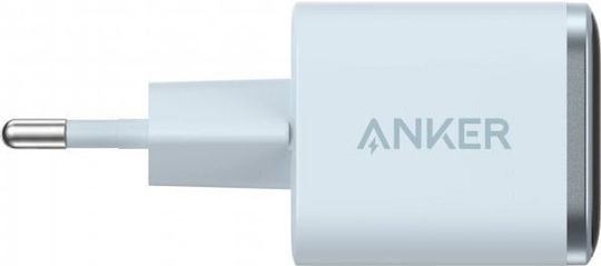 Anker Зарядно Устройство Без Кабел с USB-C Порт 45W Power Delivery Син (Nano Display)