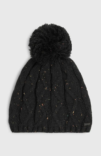 Nora Pom Pom Beanie Unisex Knitted Beanie in Black Colour