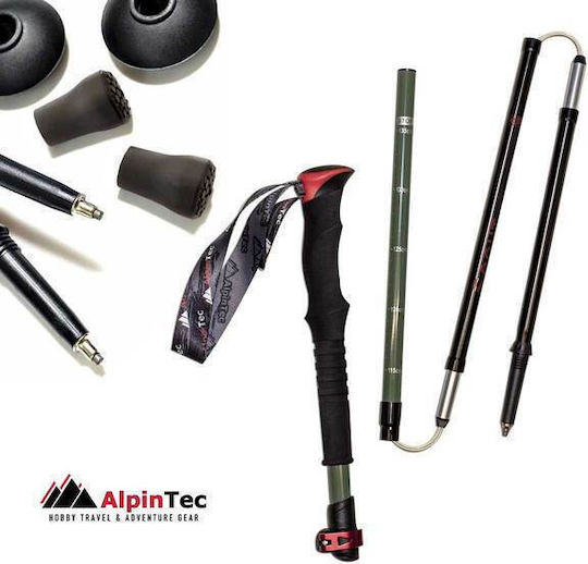 AlpinPro Scout Компактен Планински Прът От Алуминий 1 Бр Зелен