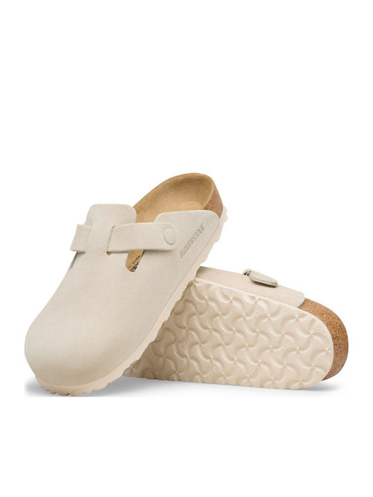 Boston Suede Anatomic Suede Women's Beige Narrow Fit Slippers