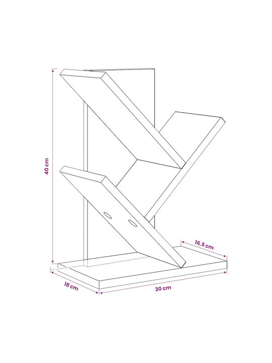 Bookcase Processed Wood 30x18x40cm