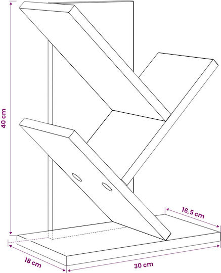 Bookcase Processed Wood 30x18x40cm