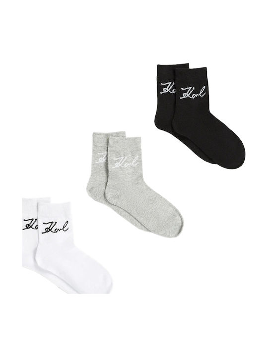 Karl Lagerfeld Women's Socks Black-grey-white 3Pack