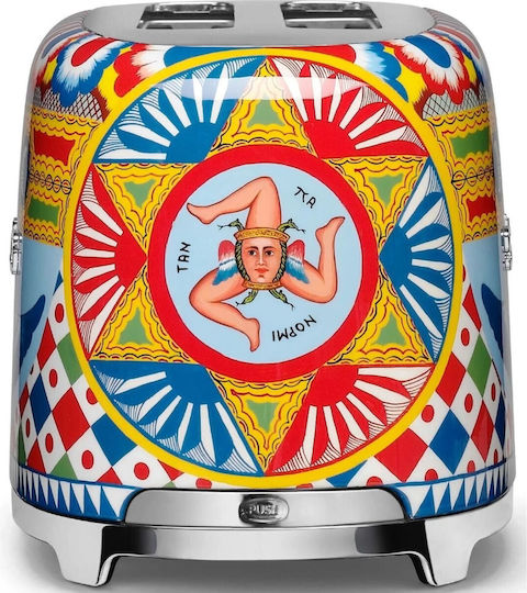 Smeg Dolce & Gabbana Sicily Is My Love Тостер 4 Слота 1500W Многоцветен