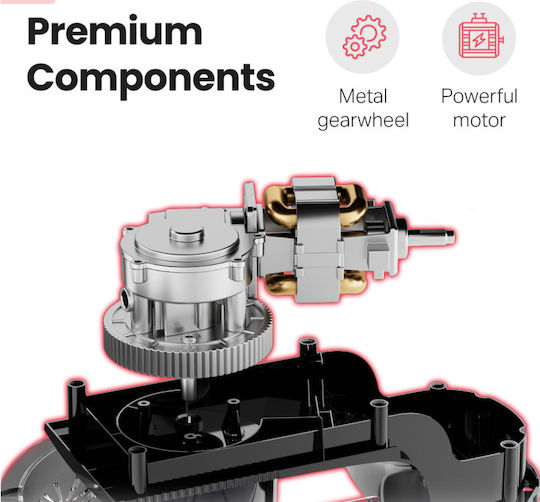 Starcrest Küchenmaschine 1500W mit Rostfreiem Schüssel 4,5l Grau