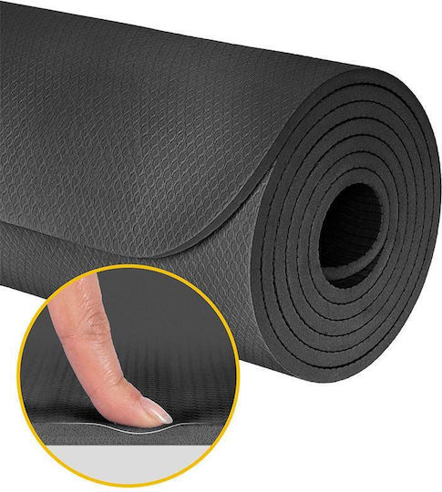 Rebel Active Yoga Exercise Mat Black (200x115cm)
