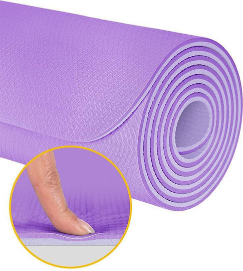 Rebel Active Στρώμα Γυμναστικής Yoga Μωβ (200x115cm)