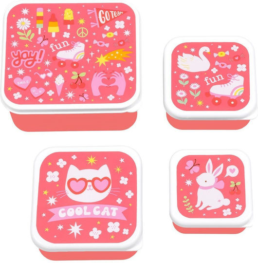 A Little Lovely Company Plastic Kids' Dinner Set 0.35lt Pink