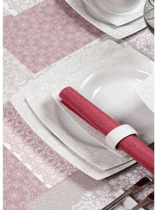 Cryspo Trio Marsala White Porcelain Dinnerware Set 20pcs