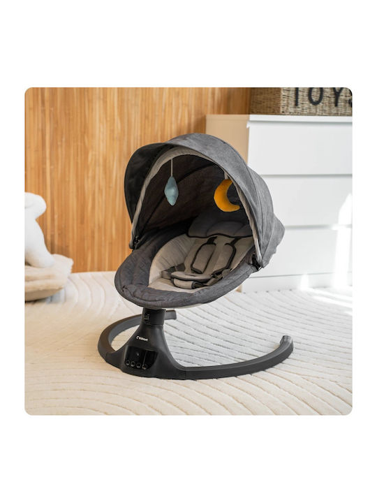 Kidnort Balansoar Electric Pentru Bebelusi Cu Muzica Negru Pentru Copil Pana La 9kg
