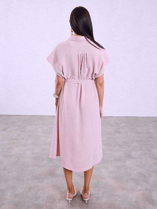 Celestino Women's Midi Dress with Collar Lilac
