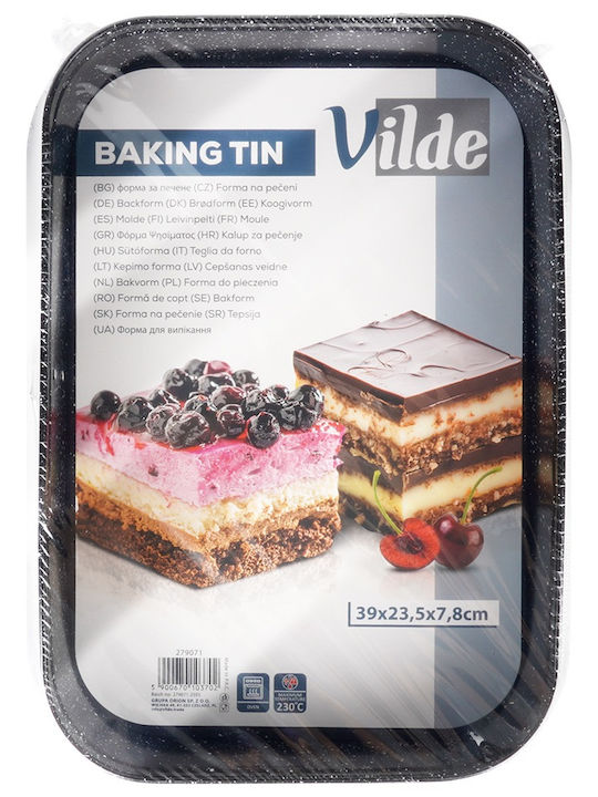 Vilde Bakeware Tin For Cake Rectangular Made Of Stainless Steel With Removable Bottom 35x24x6.5cm